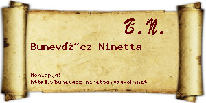 Bunevácz Ninetta névjegykártya